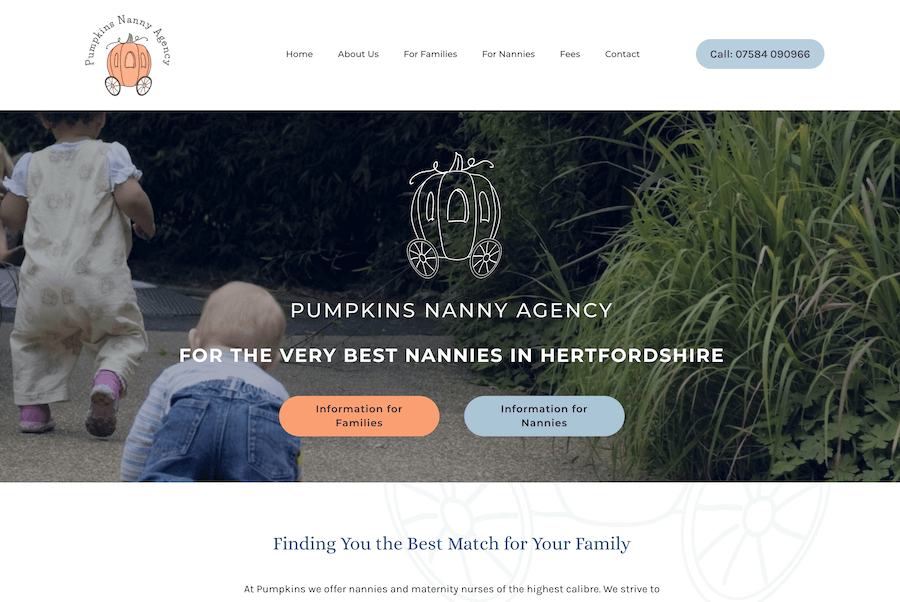 Beautiful Nanny Agency website