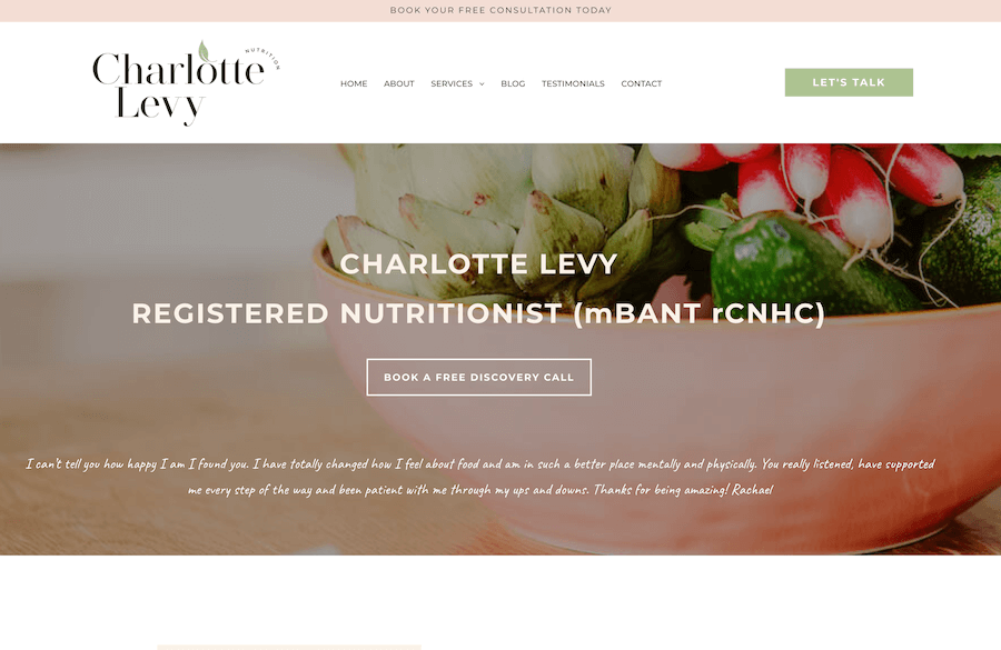 Beautiful Nutrition website