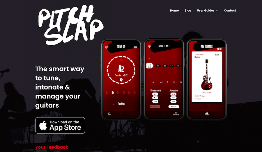 Screenshot of Tuning App website
