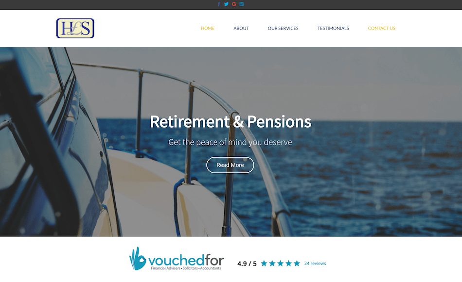 Screenshot of Finance website